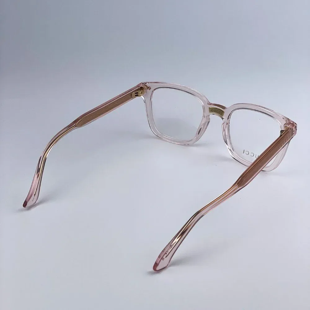 Gucci GG0184O 013 BRAND NEW Eyeglasses Transparent Pink Square Unisex